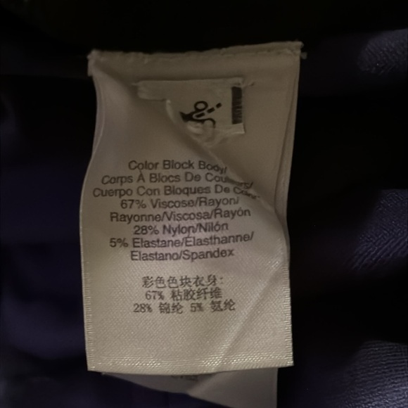 DKNY Women’s 2 Midi Dress V Neck Colorblock Back Zipper Sleeveless - Picture 6 of 6